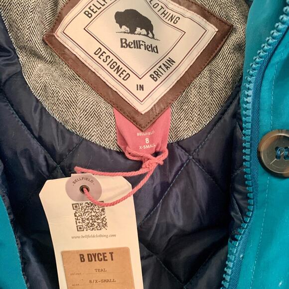 NWT BELLFIELD TEAL HOODED PARKA JACKET FUR TRIM XS - Picture 4 of 4